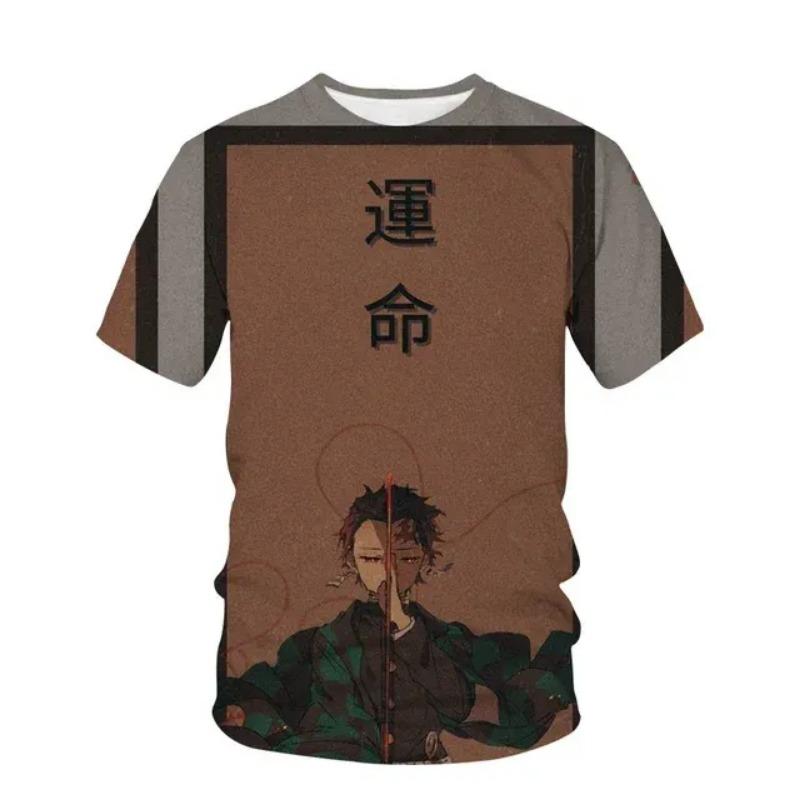 Футболка для детей из аниме «Убийца демонов Кимецу», летняя детская одежда с короткими рукавами, футболка с рисунком из мультфильма «Призрачный клинок»