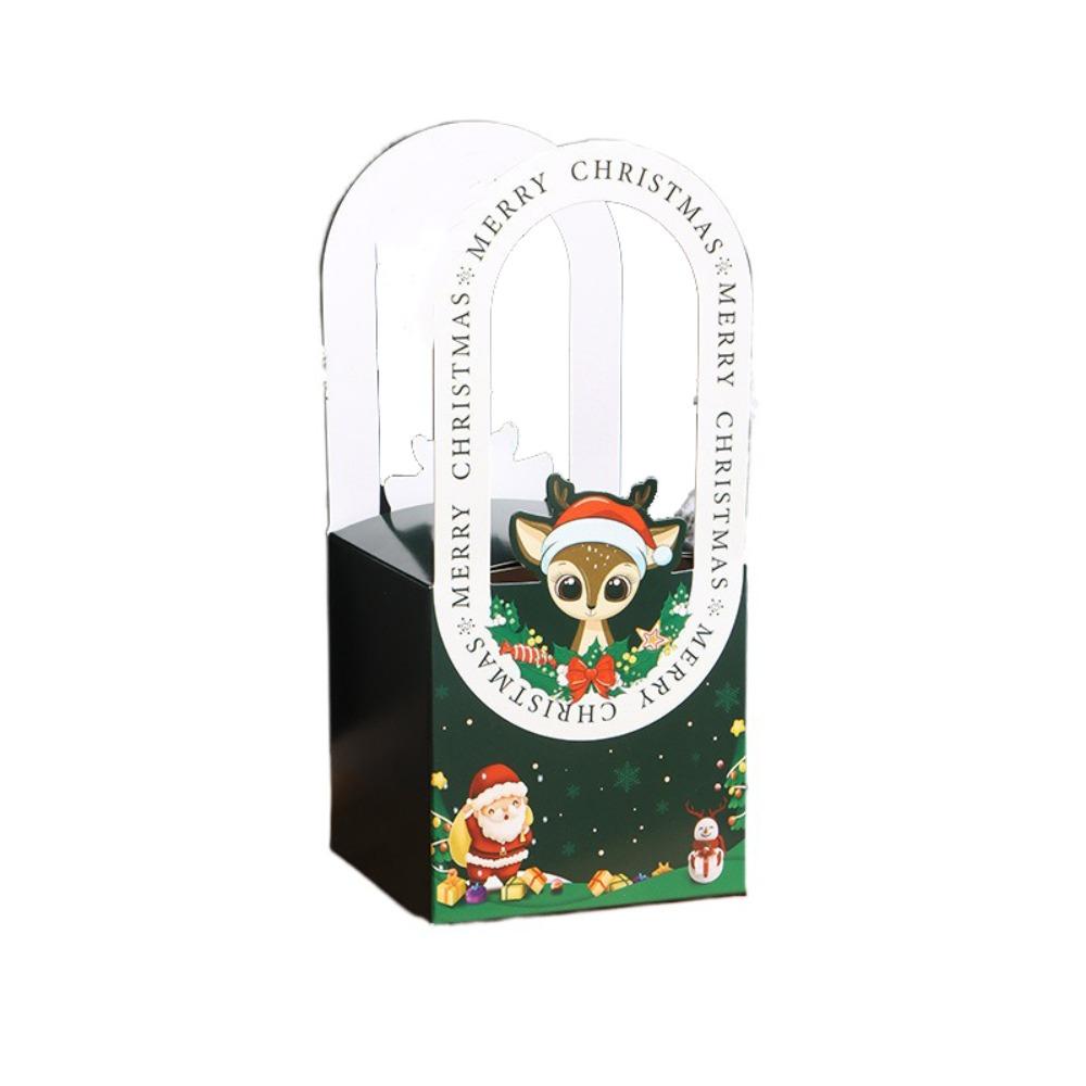 10pcs Paper Christmas Fruit Packaging Box Cute Xmas Eve Packaging Bag Christmas Gift Box Chocolate