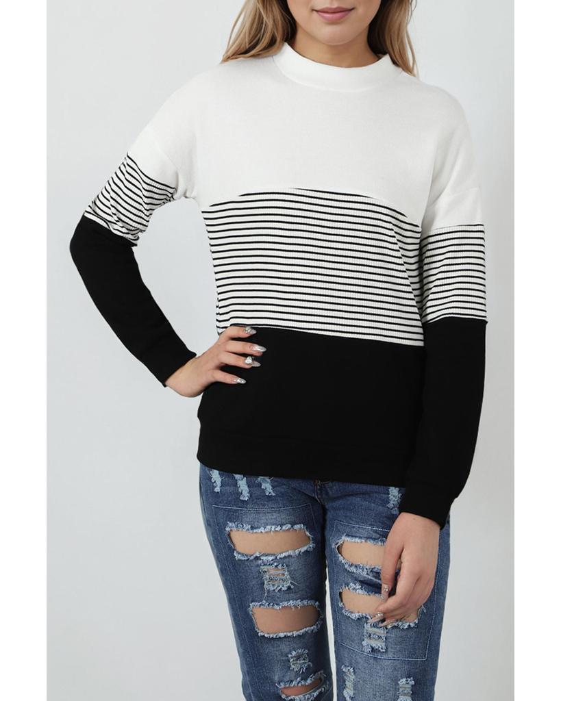 Azura Exchange Contrast Colorblock Knit Top