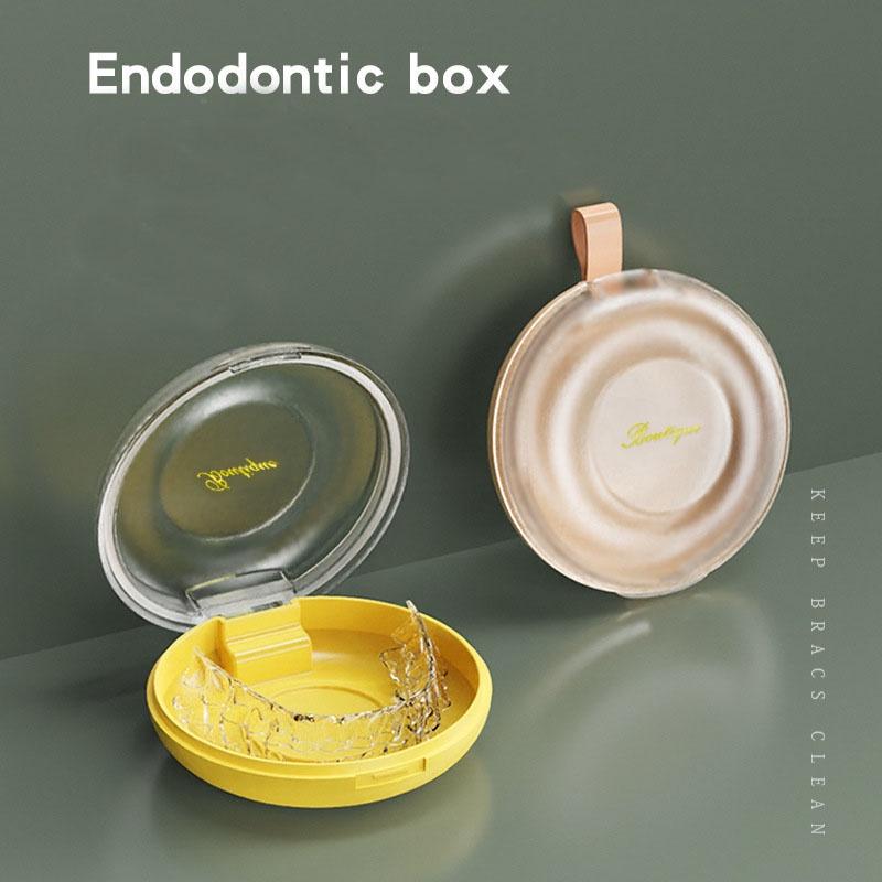 Portable Partial Denture Storage Container False Teeth Holder Invisible Braces Case Dental Retainer Box