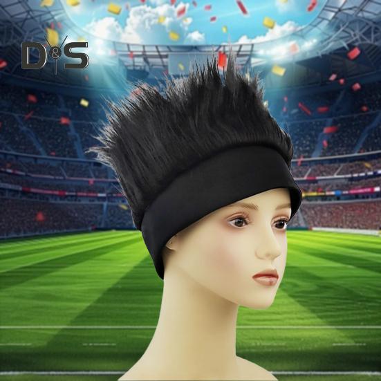 Hairy Costume Headband Empty Top Design Headband Wig Decor Elastic Soft Headgear Ball Fan Hair Accessory