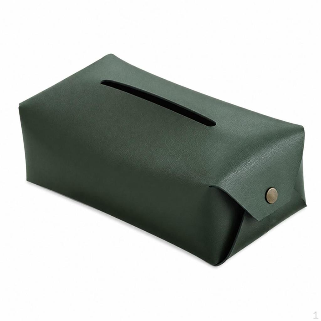 Декоративная салфетница из ПУ-кожи, Прямоугольная 17×12×8.5 см, Элегантная для офиса, гостиной,