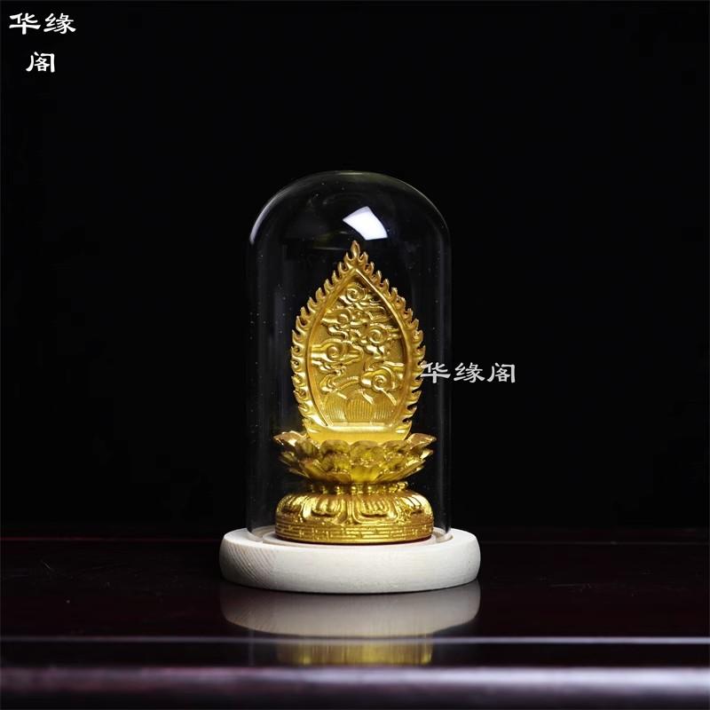Resin Gold Base Backlight of Guanyin Bodhisattva Buddha Statue Lotus Platform Raised Base Home Furnishings