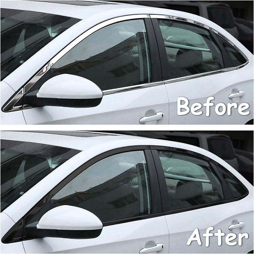 Автомобильная пленка Высокоглянцевая виниловая обертка Комплект Декоративная накладка на порог двери автомобиля Для затемнения Хром Автомобильная пленка Защитная лента