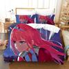 3D Print Anime Darling In the Franxx Zero Two 02 Bedding Set Boys Girls Twin Queen Size Duvet Cover Pillowcase Bed Kids Adult