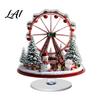 Festive Desktop Decor Acrylic Ferris Wheel Christmas Ornament 360° Rotating Snow House Tabletop Holiday Ornaments Decor Decoration for Offices Home