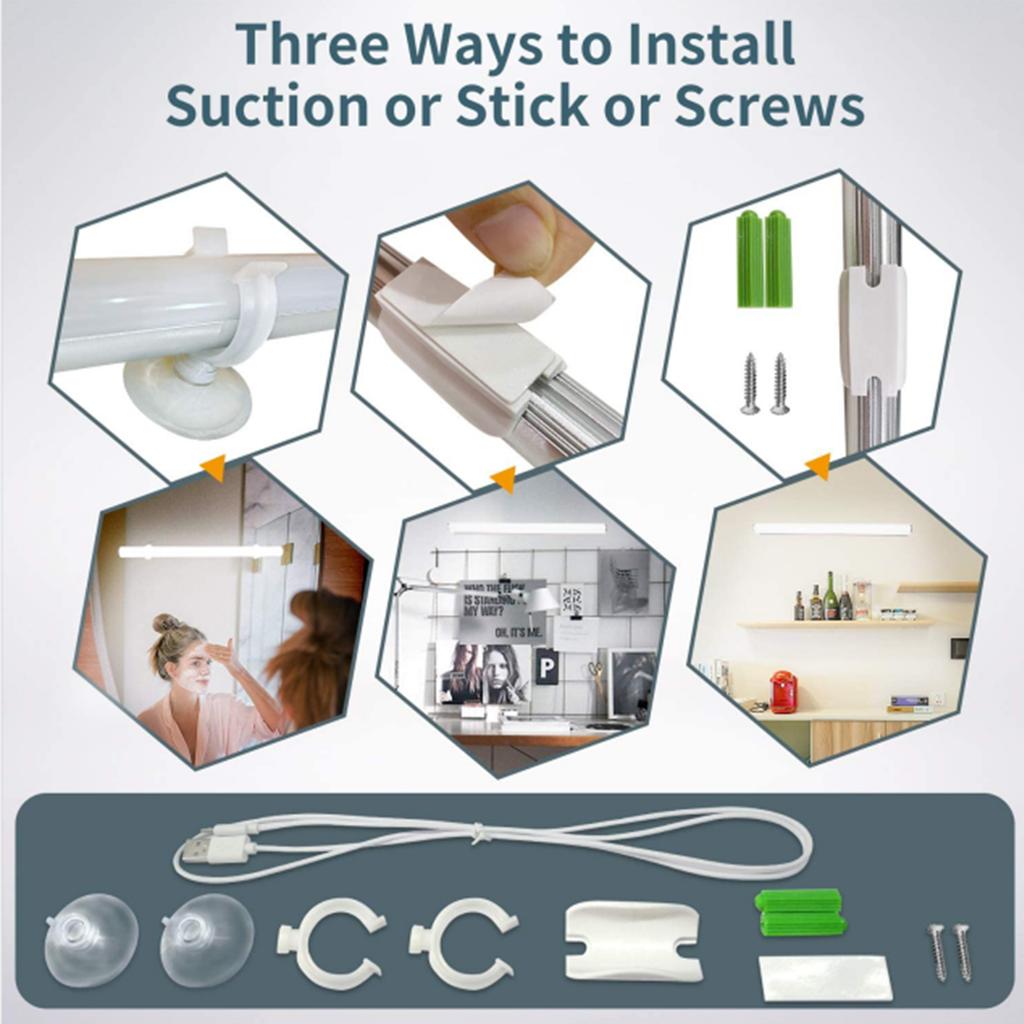 Светодиодные зеркальные фонари, беспроводной портативный перезаряжаемый туалетный столик, 3 яркости, сенсорное управление, макияж