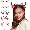 Реалистичная повязка на голову с оленьими рогами для взрослых и детей, мягкая ткань, прочная конструкция, рождественский обруч для волос с оленем