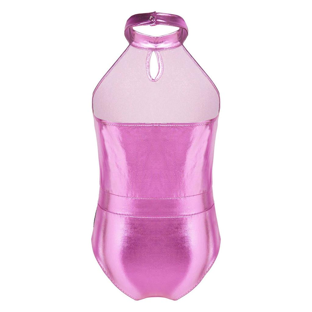 Детский купальник без рукавов с блестящими пайетками, с открытой спиной, профессиональный для балета и гимнастики, танцевальная одежда для девочек, детский танцевальный комбинезон