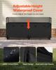 Firewood Rack with Waterproof Cover, 2.57m Outdoor Firewood Holder, 1/2 Cord Storage Metal Log Holder, 299kg Max Weight Capacity, Top Covered,