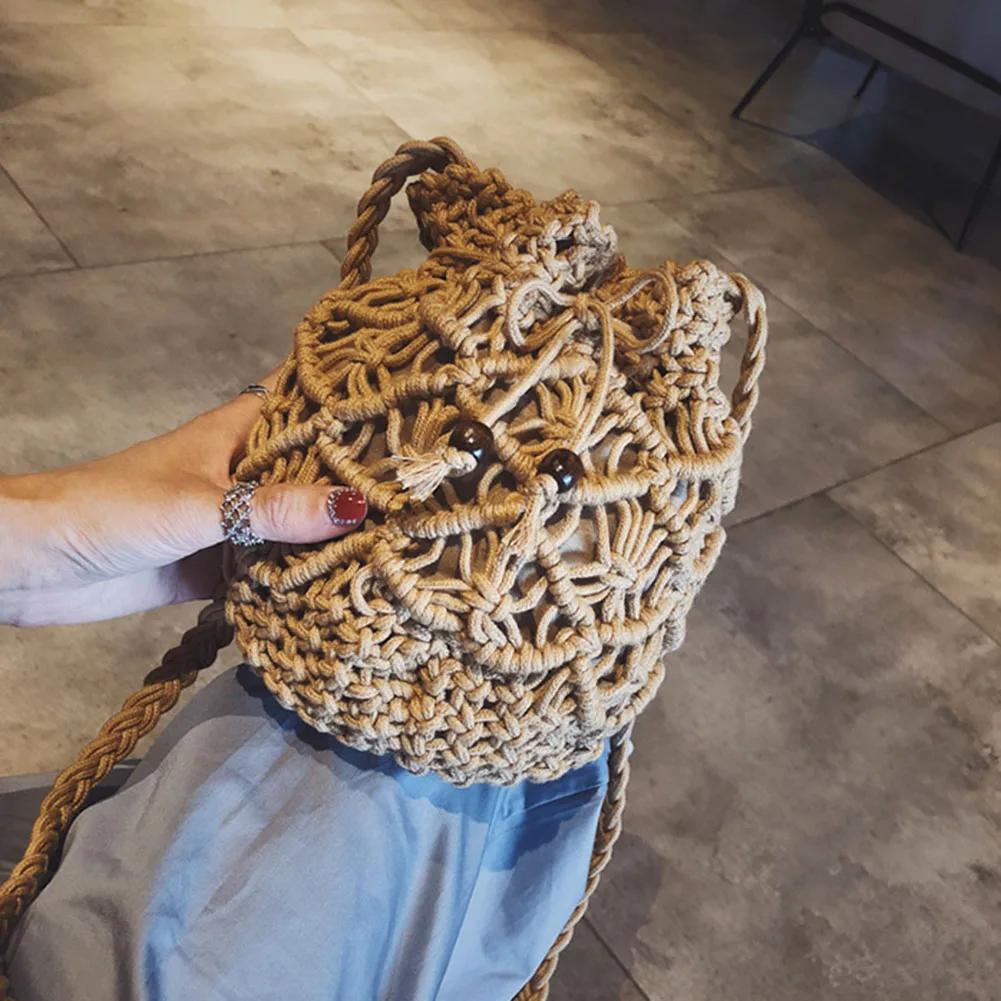 2024 New Summer Fashion Handmade Bucket Bags For Women Shoulder Crossbody Bag Female Handbag