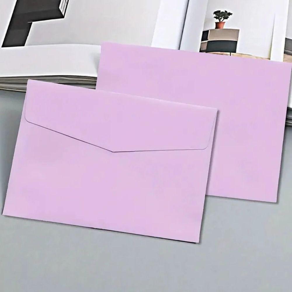 10pcs Blank Invitation Cards Candy Color Macaron Color Greeting Cards Packing Envelope Postcard
