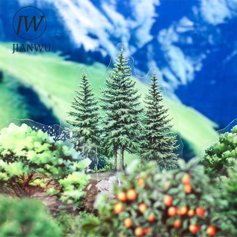 JIANWU Branch Series Vintage Plant Tree Landscape Material Collage Scrapbooking PET Sticker Creative DIY Journal Stationery