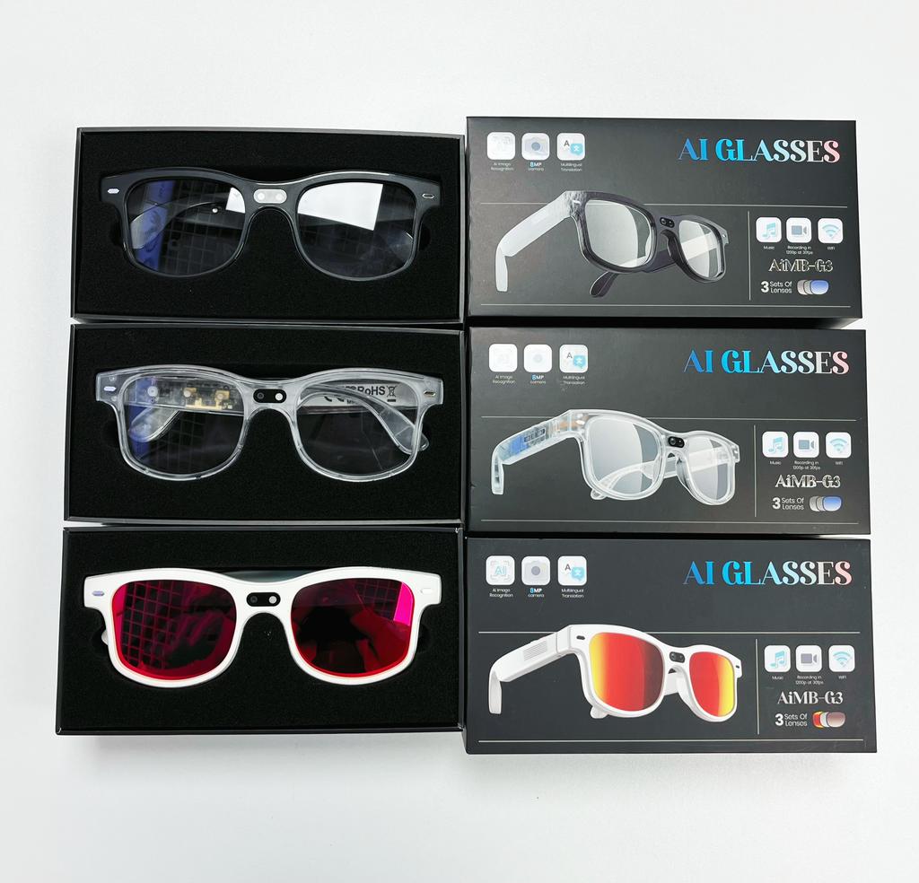 AIMB G3 Metal Frame Smart Glasses 8MP Camera Calling Function AI Translation AI Human Recognition Anti Shake Video Recording