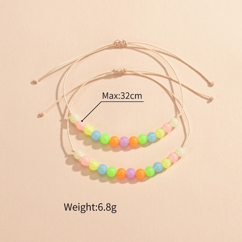 2Pcs/Set Glow in The Dark Luminous Bracelet Friendship Couple Bracelet Fashion Beads Braided Rope