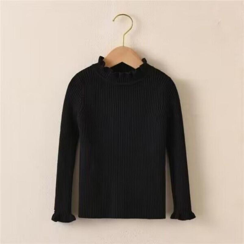 Осенне-зимний детский свитер с воротником для девочек, пуловер, вязаные свитера, детская одежда