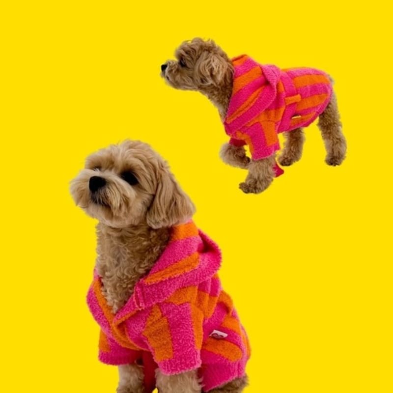 TOOF LOLLIPOP PUPPY ROBE - ORG/PNK