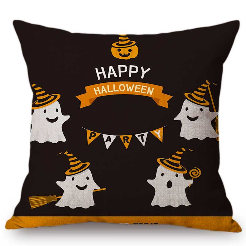 Halloween Decoration Pillow Case Happy Halloween Cartoon Vampire Pumpkin Party Celebration Decorative Sofa Cushion Covers