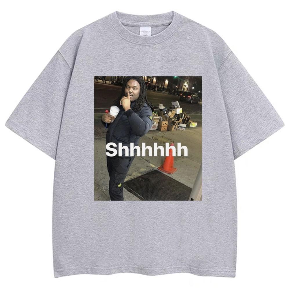 Lucki Shhhhh Забавный Мем Принт Футболки Мужские Женские Оверсайз Юмор Футболка 100% Хлопок Круглый Вырез Повседневные Футболки
