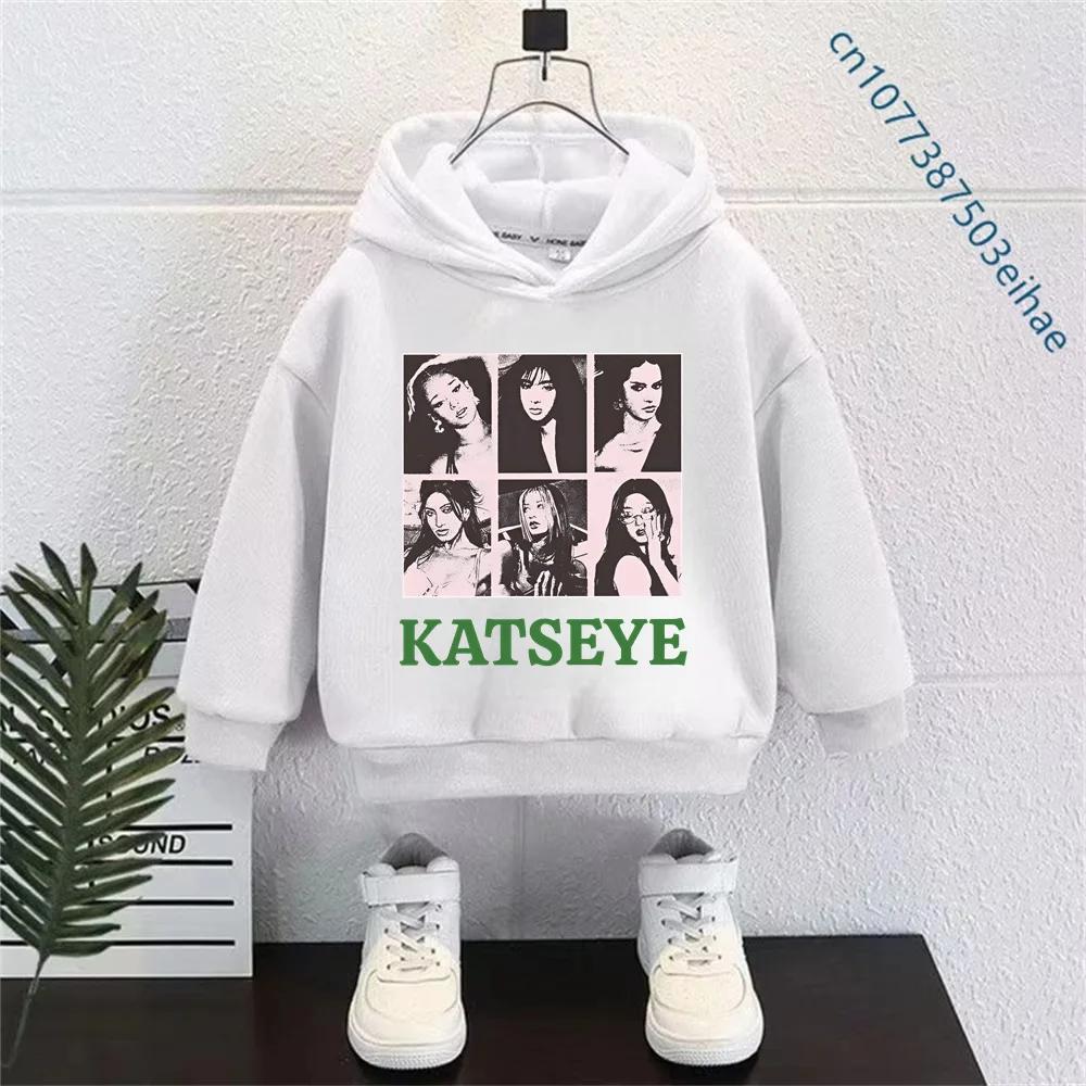 Kpop KATSEYE Hoodies Sweatshirt Kids Clothes Boy Girls Casual Hooded Pullover Casual Tops Fashion Outfits Children's Clothing