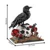Halloween crow skull flower building blocks toy gothic style creative model decorative ornaments