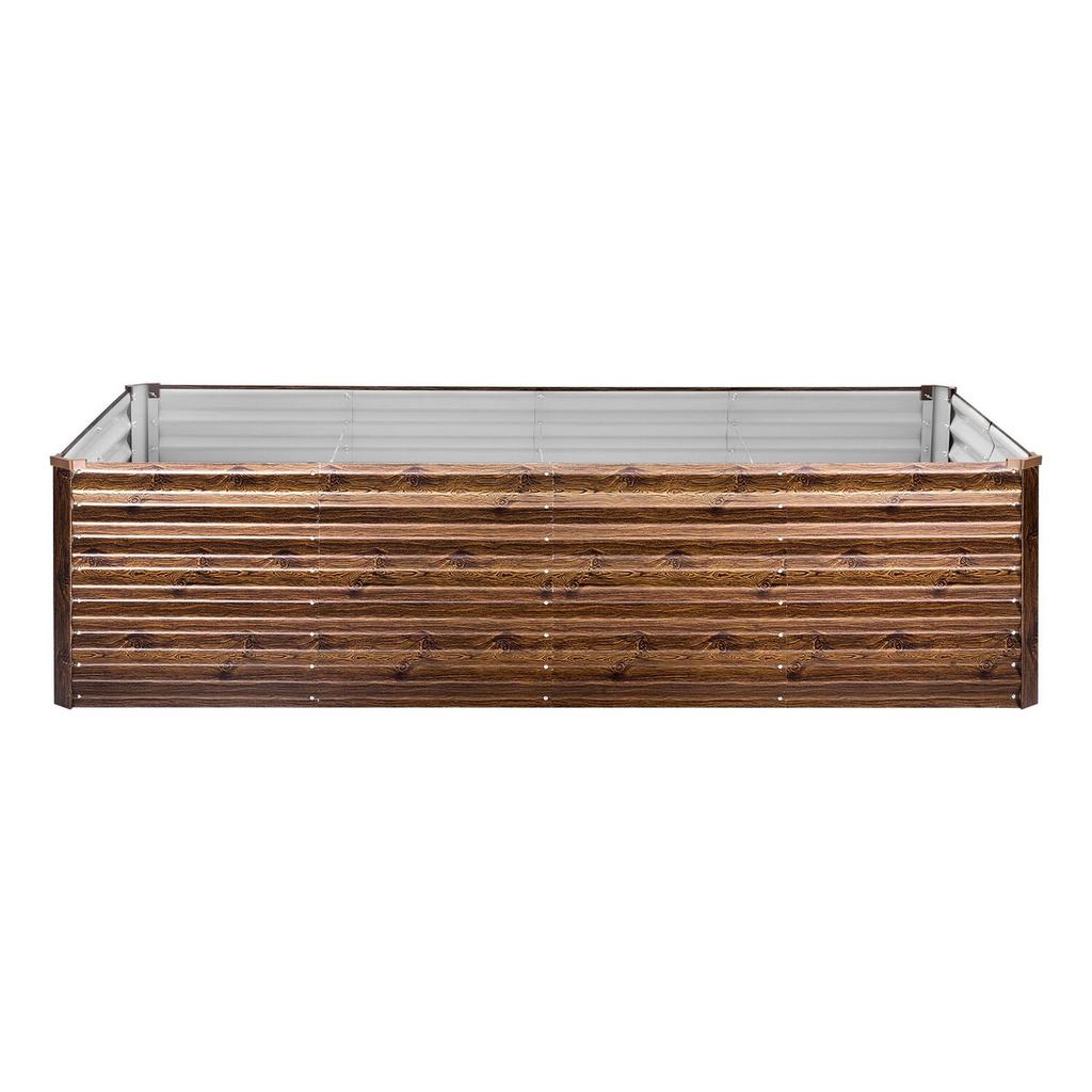 Galvanized Raised Garden Bed, 240 x 120 x 62 cm, Rectangular Metal Planter Box Outdoor, Bottomless Elevated Planting Box with Gloves, Alu-Zinc, for