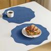 Anti-Slip Linen Embroidered Placemats Overlocking Edge Cotton Linen Table Mats  Dining Table Use