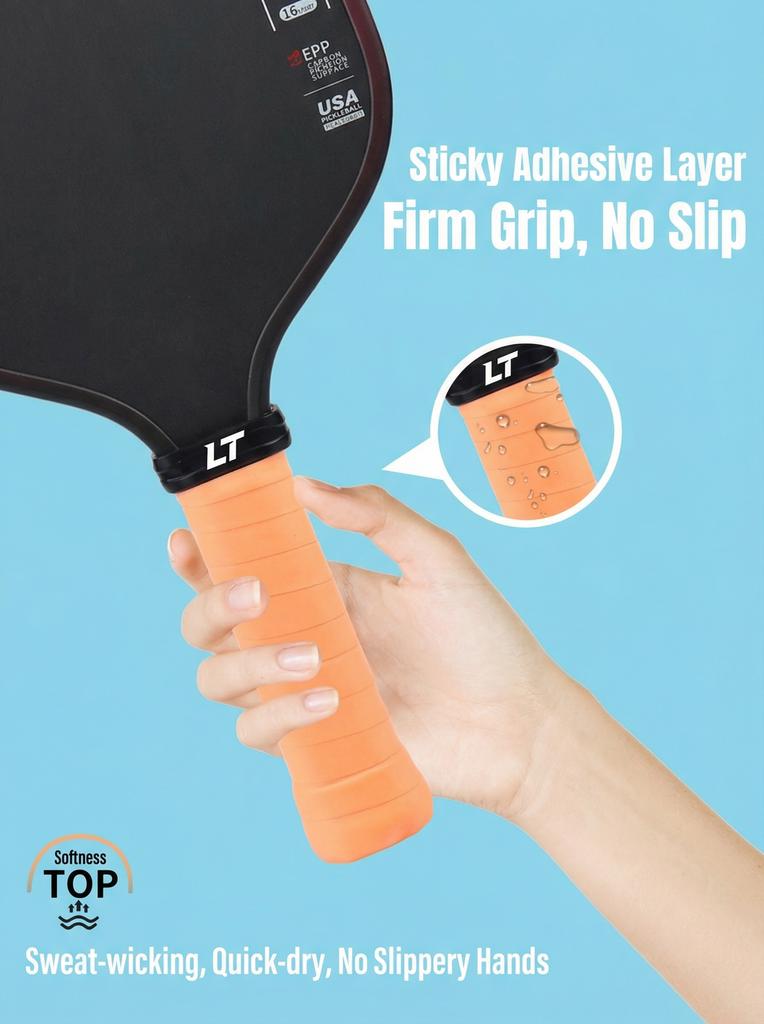 VS Boxed Pickleball Racket Hand Glue 0.6mm Thick Breathable Soft Chewy Lightweight Durable Non-slip Sweat Absorption for