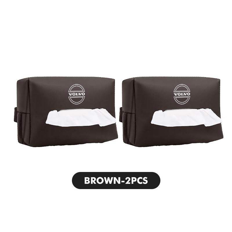 For Volvo Leather Car Seat Tissue Box Hanging Bag Headrest Paper Cover XC60 XC90 S60 S80 V60 C70 S40 C30 V90 V60 C40 XC40 V70