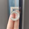 Size 5 Diamond Brooch Pearl Pin Clothing Accessories Arabic Numeral Women'S Brooch