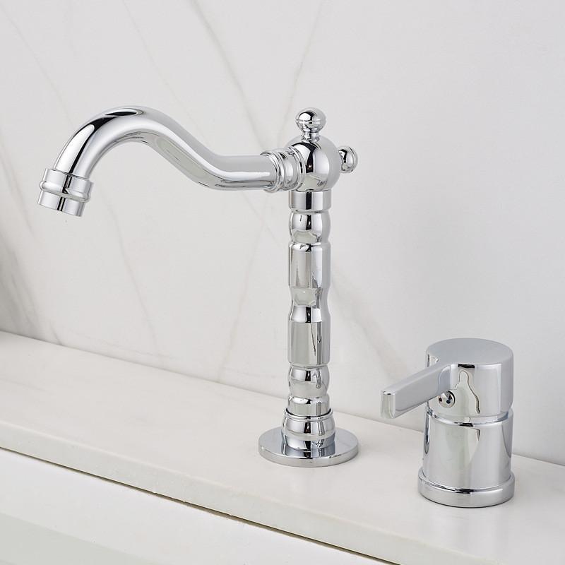 Смеситель для раковины Ванная комната два отверстия Широкораспространенный Темно-золотой смеситель для ванной комнаты кран для раковины вращающийся на 360 градусов широко распространенный Черный кран для раковины