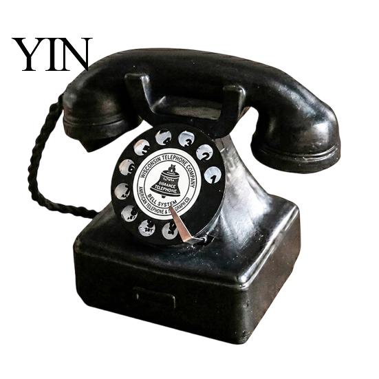 Photography Prop Vintage Phone Old Telephone Ornaments, Mini Retro Desk Phone, Classic Durable Resin Model Landline Decorative Nostalgic Home