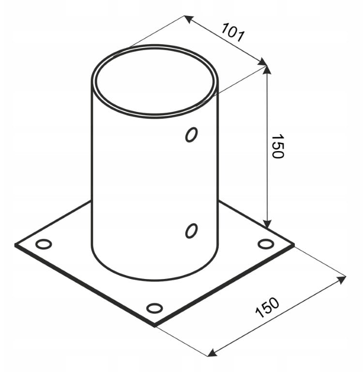 Zinc-Plated Umbrella Base Anchor 101x150x2 mm