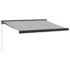 Retractable Awning Anthracite & White 3.5 x 2.5 m Fabric & Aluminum