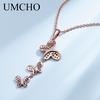 Umcho Красочное серебряное ожерелье с бабочкой, подвески, твердое ожерелье из стерлингового серебра 925 пробы для женщин, подарок с цепочкой, ювелирные изделия