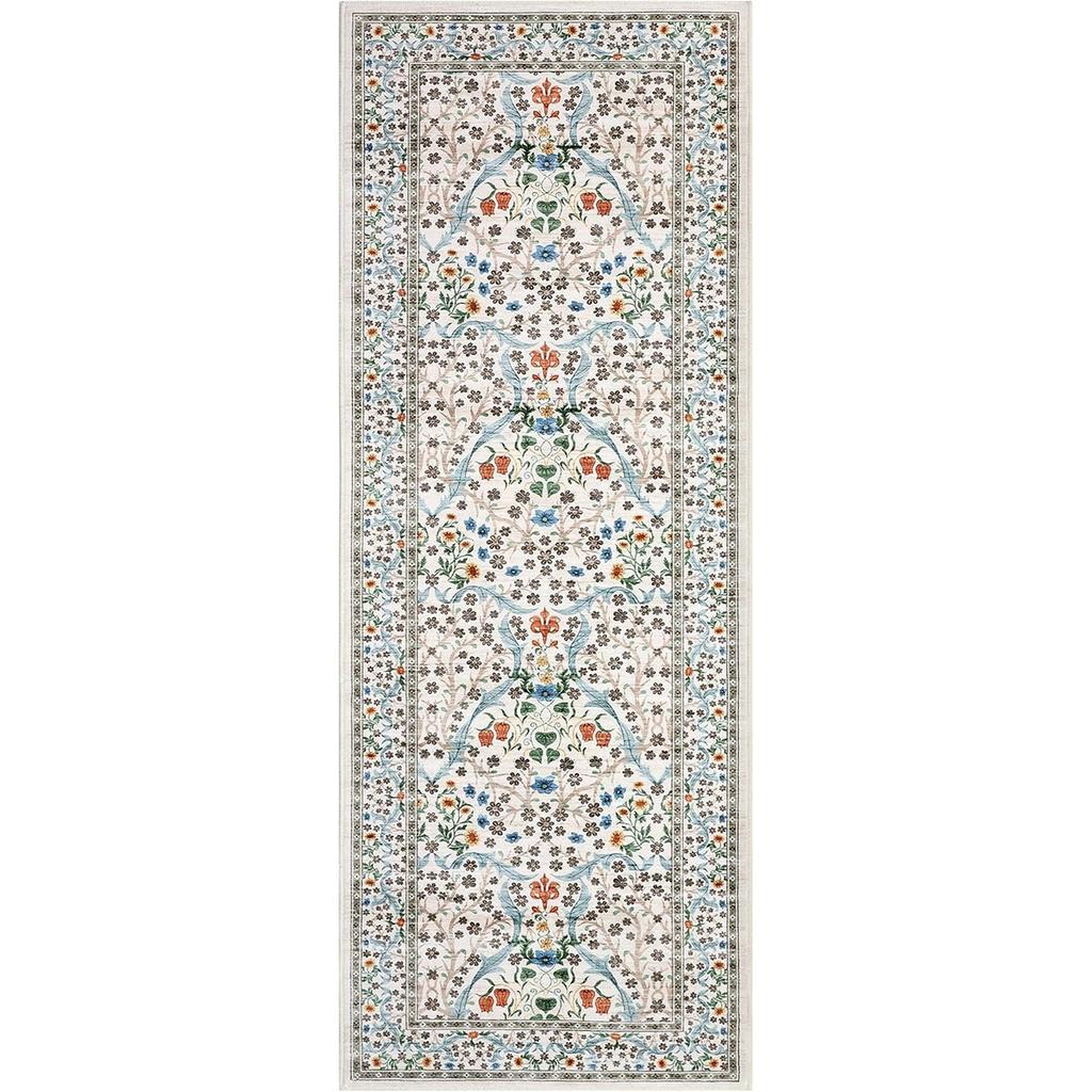 Коврик-дорожка для коридора, напольный коврик, темно-синий ковер с растительным цветочным рисунком, ковры в богемном стиле для домашнего декора, мягкие ковры, которые можно стирать в машине