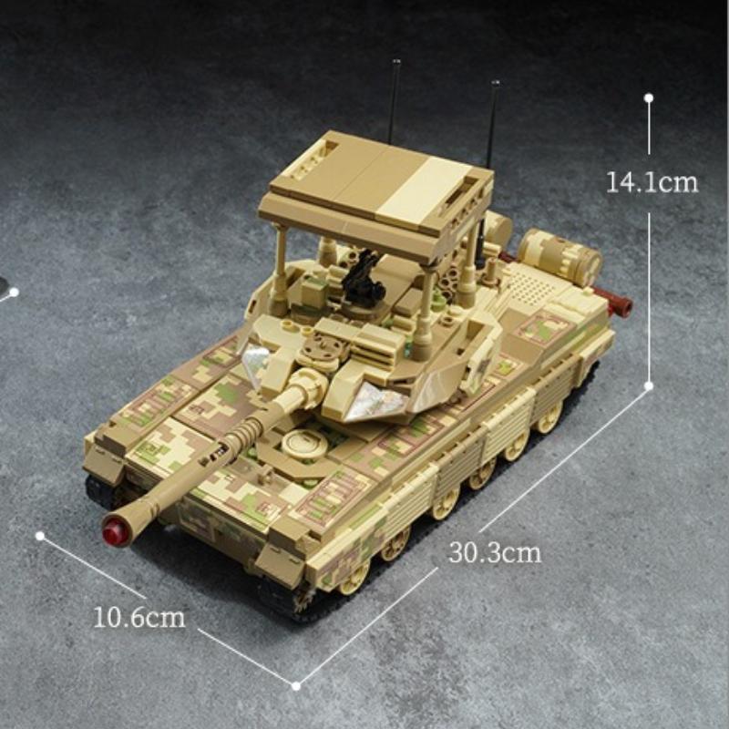 728pcs Military Series 15 Light Tank Building Block Toy No Box