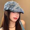 Джинсовая кепка-звезда ретро берет женское лицо маленькая кепка задом наперед ковбойская шляпа личность тренд весна и осень