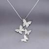 925 Sterling Silver Beautiful Butterfly Pendant Necklace With Dazzling Micro Zircon Charm Wedding Jewelry Gifts S -N360