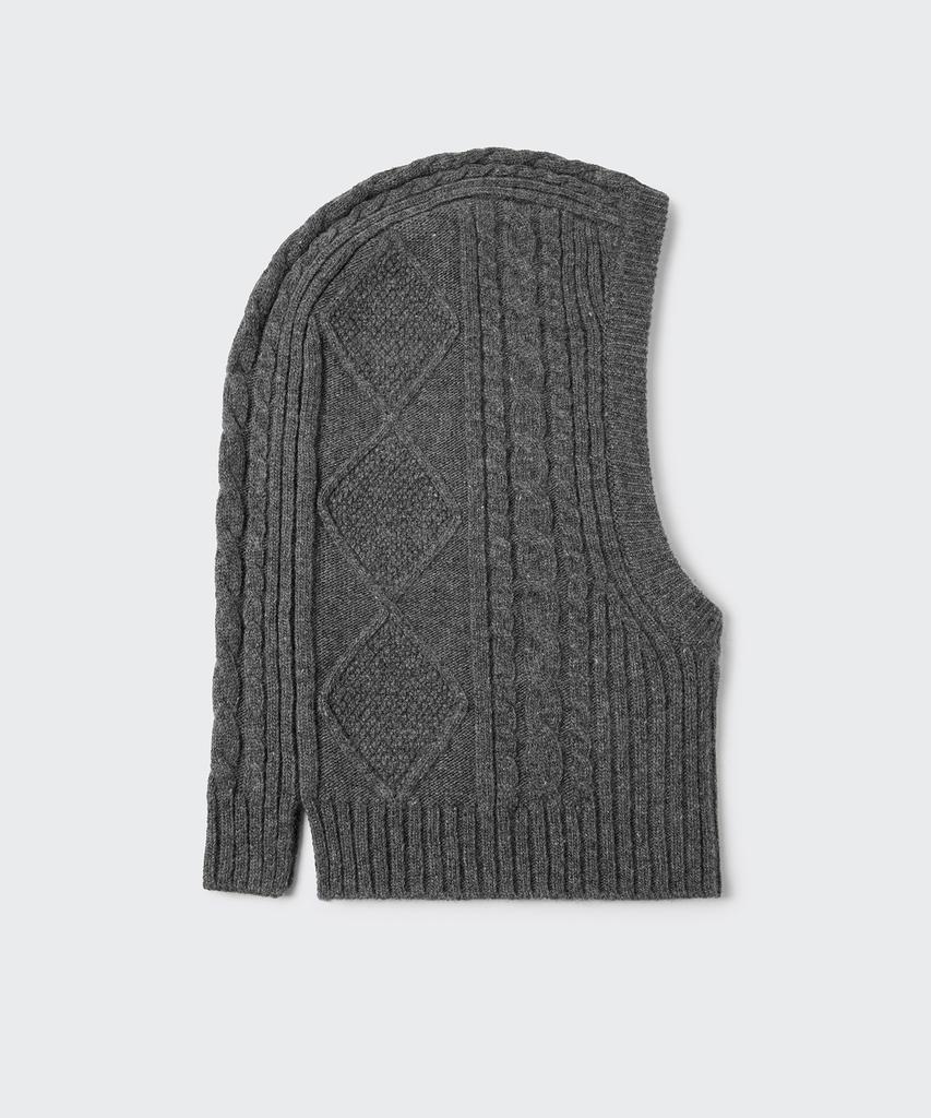 MUSINSA STANDARD Lambswool Cable Knit Balaclava [Medium Grey]
