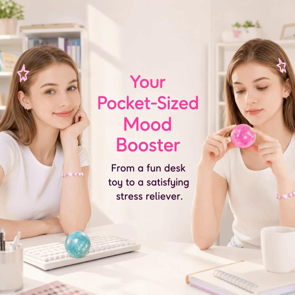 Glitter Maltose Squishy Ball Slow Rising Ball Quick-rebound Squeeze Toy Fidget Squishy Toy Adults
