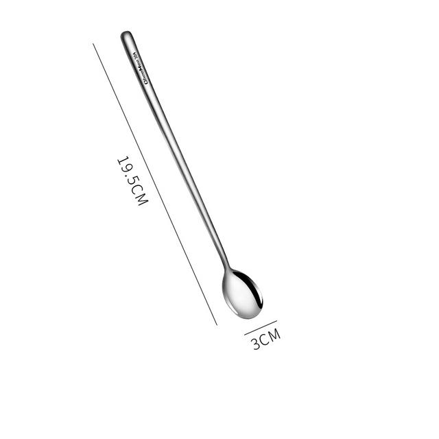 1 шт. Длинная ручка из нержавеющей стали 304, кофейная ложка, ложка для размешивания мороженого, десерта, чая, для пикника, кухонных принадлежностей, барных инструментов