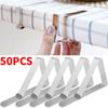 50 шт., противоскользящий зажим для скатерти из нержавеющей стали, Нескользящий крепежный держатель, зажим для свадьбы, кемпинга, променада, чехла для скатерти