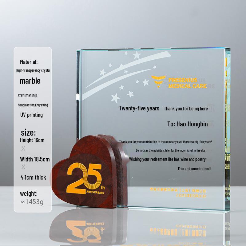 Marble Crystal Trophy for Outstanding Individual Recognition - Custom Engraving Available