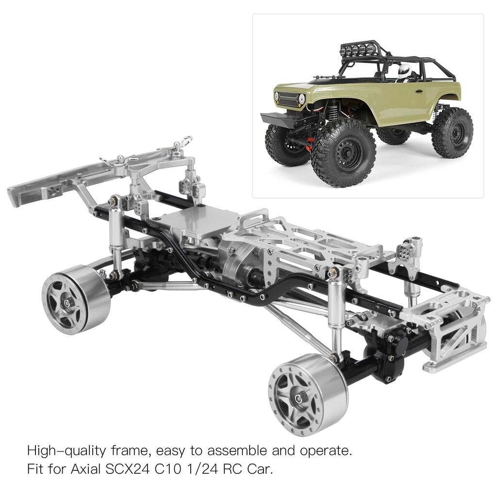 RC Car Chassis Frame Kit Aluminium Alloy Frame with Wheel Hubs for SCX24 C10 1/24 RC Car