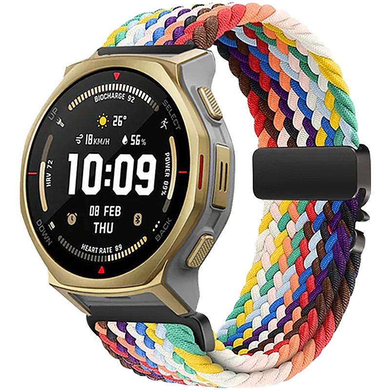 Плетеная нейлоновая петля для ремешка Amazfit T-Rex3 Pro 44 мм 48 мм Браслет с парашютной пряжкой для Balance 2-1/Helio/Active 2/Bip 6-5
