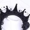 Женская повязка на голову корона кружевной декор обруч для волос Хэллоуин темный стиль эластичный головной убор