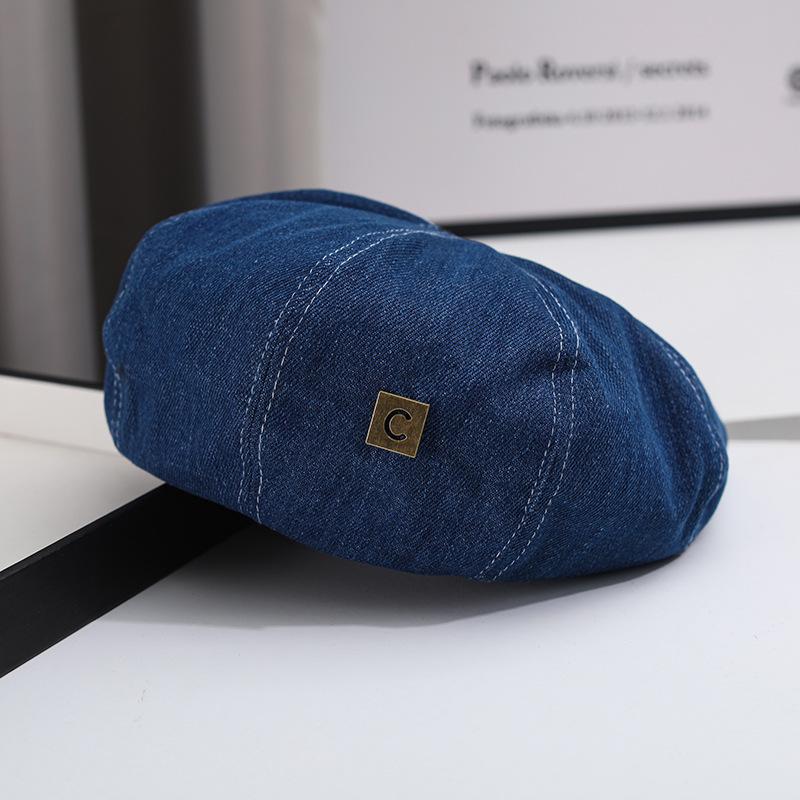 Милая и симпатичная шляпа женская 2024 новый ковбойский берет женский универсальный для лица маленький большой окружности головы восьмиугольная шляпа лето