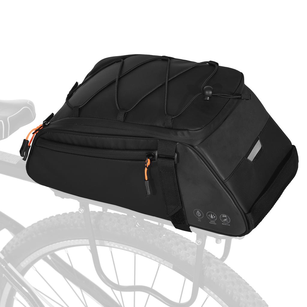 3-in-1 Bicycle Bag Reflective Bike Saddle Bag Waterproof Bike Rear Rack Bag with Shoulder Strap
