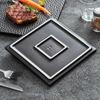 Черная керамическая тарелка для стейка с креативной сотовой текстурой, плоская тарелка, тарелка для суши, десертное блюдо, сервировочные тарелки, специальная столовая посуда